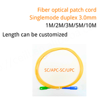 10 buah SC APC-SC UPC Simplex Singlemode kabel Patch serat optik 3.0mm PVC/LSZH Jumpr 1M/2M/3M/5M panjang