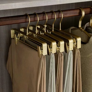 Hot Sale Online <strong>Deluxe</strong> Gold Metal Clothes Hooks Classic Modern Fashion Foldable Pants <strong>Hangers</strong> with Clips Functional <strong>Design</strong> - Product Image 5