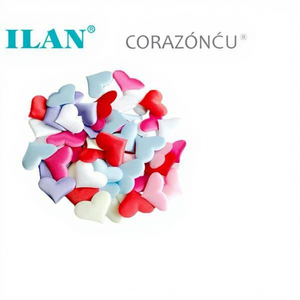 Cuori in tessuto Ilan 2 cm 30 pezzi colore blu per decorazioni artigianali - Product Image 1