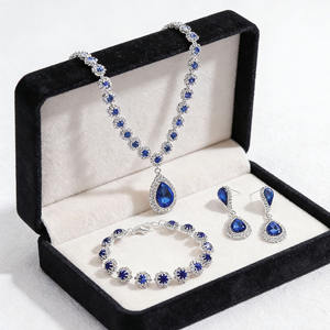 Ensemble de bijoux de luxe de haute qualité, collier, boucles <span class=keywords><strong>d</strong></span>'oreilles, bracelet, pierres précieuses en cristal coloré, cadeaux pour les fêtes - Product Image 1