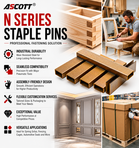 Agrafes en acier fin ASCOTT 16GA, agrafes plates galvanisées lisses, attaches N11 N12 N13 N15 N16 N17 N18 N21, agrafes industrielles - Product Image 2