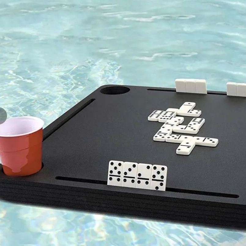 Poker yüzer tepsi su havuzu plaj yüzer tepsi plaj günü su geçirmez yüzer masa