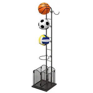 Rak penyimpan bola basket, penyusun bola basket untuk garasi, peralatan tampilan dalam ruangan untuk sepak bola basket