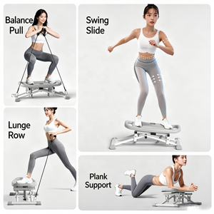 NOUVEAU Appareil de fitness pliable en acier pour <span class=keywords><strong>ski</strong></span> avec guidon réglable et écran LED pour l'exercice à domicile de remodelage du bassin, des hanches, des jambes et des cuisses - Product Image 6