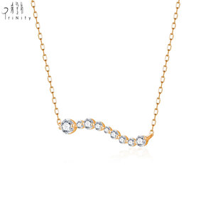 Collar con colgante de diamantes naturales auténticos en oro amarillo macizo de 18 quilates, joyería fina hecha a mano, muy popular, para uso diario de mujeres. - Product Image 2