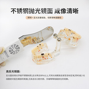 Espejo dental antivaho Royvia con luz y ventilador para examen oral, desempañador eléctrico portátil para espejo bucal - Product Image 4