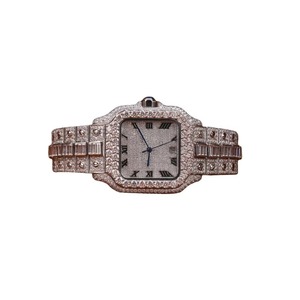 Luxury Moissanite Full White Gold Round Cut <b>Diamond</b> <b>Watch</b> for Men Full Pave Designer <b>Watch</b> Roman Dial <b>Diamond</b> <b>Watch</b> - Product Image 1