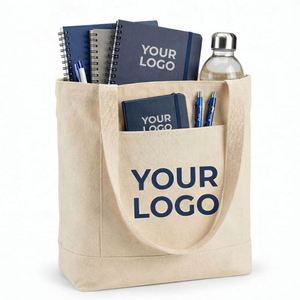 กระเป๋าผ้าแคนวาสธรรมชาติแบบเรียบสำหรับงานโฆษณาส่งเสริมการขาย ขายส่งจำนวนมาก เหมาะสำหรับแจกในงานประชุมหรืองานแสดงสินค้า - Product Image 1