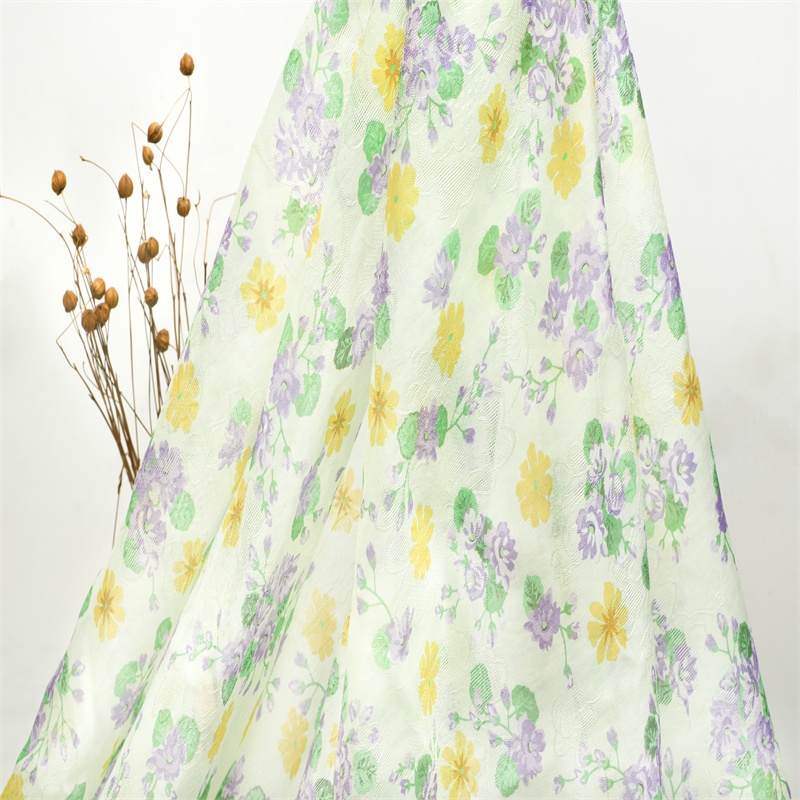 Y5004 # Модный рисунок цветочный цифровой печатный тенсель lyocell нейлоновый тканый жаккард ткань шелк женское платье ткань оптовая продажа