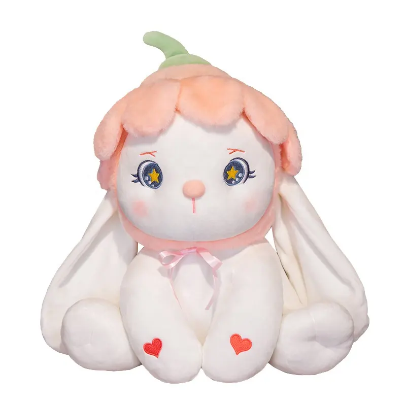 नया डिजाइन सफेद पेटल खरगोश प्लग बेबी खिलौना गुड़िया भरा पशु फूल खरगोश लड़कियों के लिए आराम सो रहा है