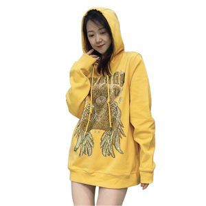 Chaqueta Unisex de Otoño Invierno, Sudadera con Capucha Gruesa de Estilo Americano, Sólida, Antibolitas, Nueva Marca de Moda con Decoración de Diamantes de Imitación - Product Image 1