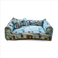 Lit pour chien et chat rectangulaire classique moderne, imprimé, housse amovible, base antidérapante, lavable, tissu Oxford imperméable, durable, doux