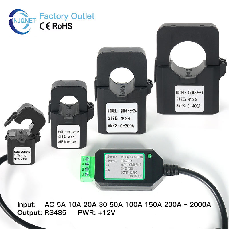 Rs485 Hall Current Sensor Ct Clamp Modbus Current Transformer Digital Current Transducer AC Open Tpye Transmitter Factory Price