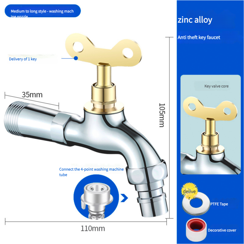 Alloy long pointed mouth [with lock]]