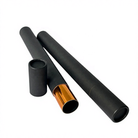 Tubes à bâtonnets d'encens personnalisés, longs, fins, noirs, pour envoi postal, conteneur rond, feuille d'or, tube en papier kraft naturel