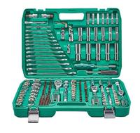 Juego de Herramientas Mecánicas para Reparación de Automóviles de 216 Piezas, Juego de Llaves de Tubo, Juego de Llaves de Tubo con Trinquete Manual