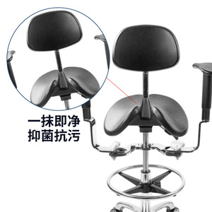 เก้าอี้นั่งทำงาน Hewei PU Saddle Chair IC181 แบบฐานห้าแฉก สำหรับกล้องจุลทรรศน์ในห้องแล็บ หรือเก้าอี้หมุนสำหรับทันตแพทย์ - Product Image 2