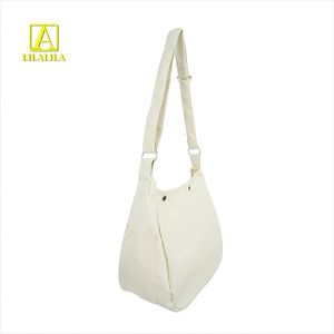 Bolsa de Compras de Lona Blanca Personalizable, Portátil, de un Solo Hombro, 100% Algodón, Bolsas de Mano Personalizadas de Moda, Tamaño Mediano - Product Image 3