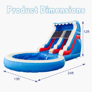 Tobogán Acuático Inflable Azul de 24x13x12 Pies <span class=keywords><strong>con</strong></span> <span class=keywords><strong>Piscina</strong></span> o <span class=keywords><strong>Piscina</strong></span> de Pelotas, Precio de Mayoreo Directo de Fábrica para Niños, Diversión Acuática - Product Image 6