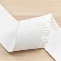 Bande élastique en spandex/polyester noire et blanche de 60 mm de large, plissée des deux côtés, jacquard à chevrons