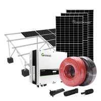 Système solaire complet avec support de fixation pour tuiles photovoltaïques JINKO LONGI JA TRINA, onduleur GROWATT connecté au réseau, service tout-en-un