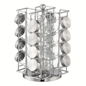 Hot Selling Product <b>Spice</b> Cabinet <b>Organizer</b> Pull Out Mid Century Modern Vertical Rotating <b>Spice</b> <b>Rack</b> With Jars - Product Image 1