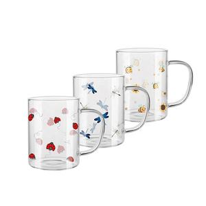 Tasses à café et à thé <span class=keywords><strong>en</strong></span> verre isolées 250 ml, mugs à café <span class=keywords><strong>en</strong></span> <span class=keywords><strong>gros</strong></span>, résistants à la chaleur, vaisselle <span class=keywords><strong>en</strong></span> verre transparent, nouveau design élégant avec <span class=keywords><strong>impression</strong></span> - Product Image 1