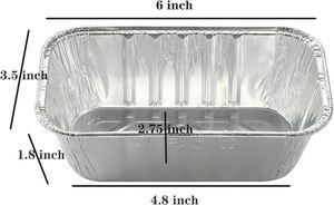 750ml Disposable Aluminum <b>Foil</b> Mini Loaf Pan <b>Container</b> with Plastic Lid Recyclable Food Grade Baking Tray RE216 - Product Image 2