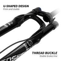 Fourche à suspension pneumatique TOSEEK MTB 26/27.5/29 QR 9x100mm avec blocage à l'épaule et réglage du rebond en alliage de magnésium pour le cyclisme de course XC