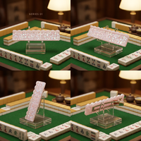 Table de Mahjong Américain Classique Style Sable Mouvant avec Règle de Tri et de Rangement de 20 Pouces, Support de Mahjong Festonné