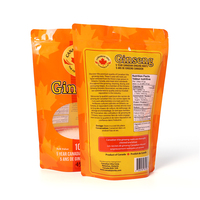 Sachet refermable personnalisé de qualité alimentaire à haute barrière pour l'emballage des produits agricoles de ginseng, pochette verticale
