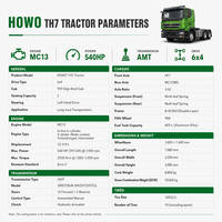 Camion tracteur d'occasion Sinotruk HOWO TH7 8x4 Euro 4 avec moteur Common Rail pour le transport transfrontalier, camion tracteur HOWO 6x4