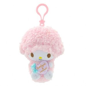 Llavero de juguete tejido con lazo de fresa rosa - Regalo para niñas y amigas 13cm - Product Image 6