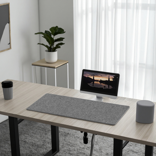 Large Felt and Cork Desk Mat Personalized Keyboard Pad Home Office Natural Wool Pad/polyester Non Slip Designer Felt Desktop Mat