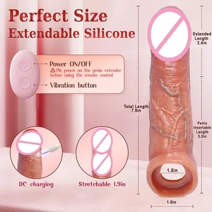 Manchon réaliste pour pénis, vibromasseur, stimulateur du point G, godemiché creux en silicone, retardateur d'éjaculation, jouets sexuels pour adultes pour le plaisir masculin - Product Image 4