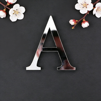 Autocollants muraux en acrylique 3D or et argent, alphabet numérique moderne, écologiques, pour décoration de fête, anniversaire, mariage
