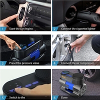 Compresseur d'air portable pour gonflage de pneus / Compresseur d'air de voiture 12v / Mini pompe à air électrique pour vélo et ballon