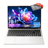 Ordinateur portable de haute qualité OEM neuf de 16,1 pouces avec processeur Intel N95 quadricœur 1,7 GHz, SSD 512 Go, écran IPS 16:10 1920x1200, clavier anglais, caméra, Windows