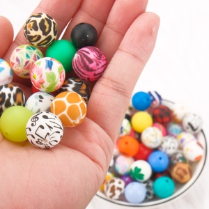 Vente en gros de perles en silicone rondes douces de qualité alimentaire écologiques de 15 mm pour la fabrication de jouets à mâcher pour bébés - Product Image 3