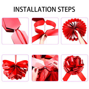 Grand nœud géant de 20 pouces pour voiture avec ruban de 20 pieds pour emballage de grands cadeaux, maisons neuves, décoration de Noël et d'anniversaire - Product Image 4