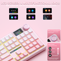 Clavier de jeu mécanique sans fil AULA F108 Pro à trois modes, macro, rétroéclairage multicolore, hot-swap, taille standard, écran TFT intelligent