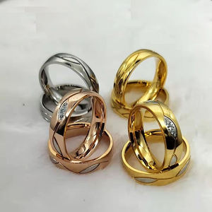 <span class=keywords><strong>Alliance</strong></span> de mariage pour couple, bijoux pour homme et <span class=keywords><strong>femme</strong></span>, <span class=keywords><strong>alliance</strong></span> en <span class=keywords><strong>acier</strong></span> <span class=keywords><strong>inoxydable</strong></span> plaqué or 14 carats, bague <span class=keywords><strong>femme</strong></span>, anillos vintage - Product Image 1