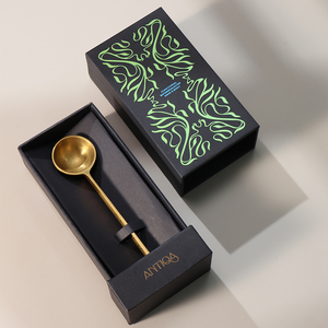 Luxury <b>Black</b> Sliding Drawer Gift <b>Box</b> Spoon Cutlery Packaging <b>Box</b> With Custom Insert - Product Image 1