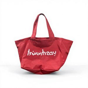 Custom Large Canvas Recycle Printed Logo Letter Design <b>With</b> <b>Pocket</b> and Zipper <b>Tote</b> Shopping <b>Bag</b> - Product Image 2