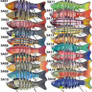Señuelo Artificial de Plástico ABS Rígido Multiarticulado y Segmentado de 10cm-16g con Anzuelos para Pesca en Agua Salada y Pesca Oceánica desde Barco, Venta al Por Mayor - Product Image 2