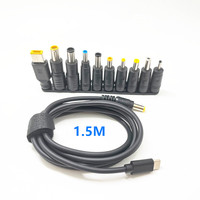 Lot de 10 adaptateurs convertisseurs d'alimentation CC, connecteurs mâles Type C vers mâles CC, câble d'alimentation USB C, convertisseur de suralimentation pour ordinateur portable