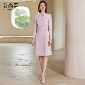 2024 latest purple blazer dress original factory customized blue office wear dresses for ladies