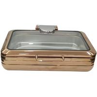 Plat de service professionnel en acier inoxydable de 6 L, alimenté au combustible, pour buffets, traiteurs et fournitures hôtelières