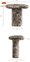 Table d'appoint sculpturale Elowen en faux marbre Emperador foncé pour espaces intérieurs