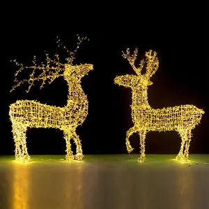 Customized Factory Promising Product Decoration Christmas Deer Led Motif Lights